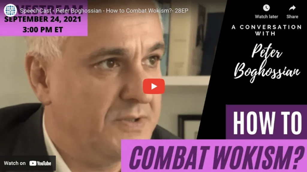 Screenshot of YouTube video: How to Combat Wokism: A Conversation with Peter Boghossian