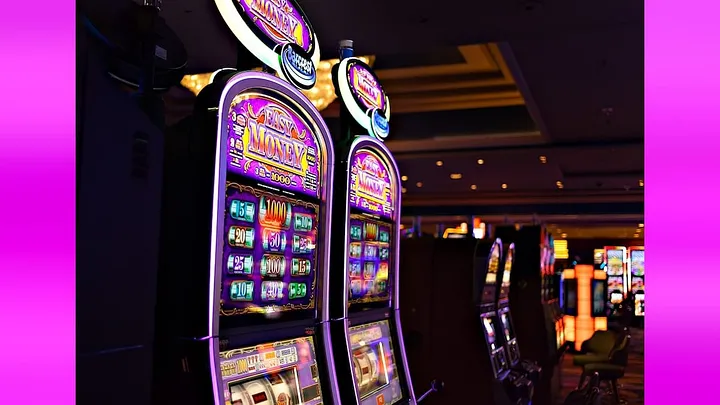 slot machines in a gambling room