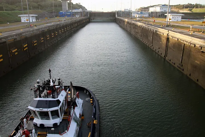 boat on a wide canal