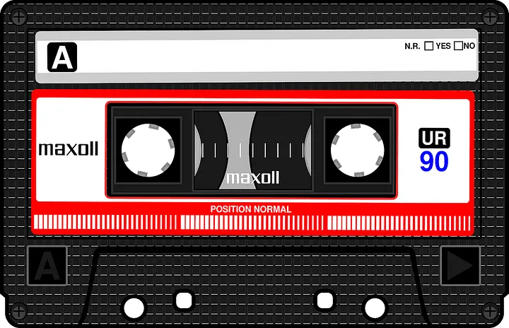 Maxell UR 90 cassette tape, A side, unlabeled