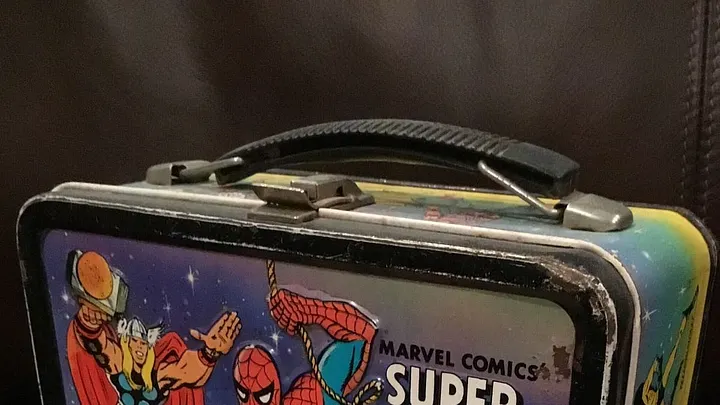 old-style Spiderman lunch box